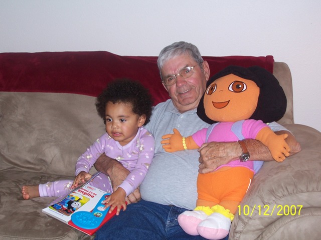 Papa with Camille and Dora